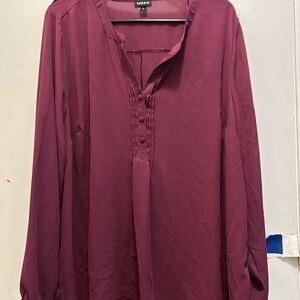 Torrid Deep Burgundy Button-Front Blouse